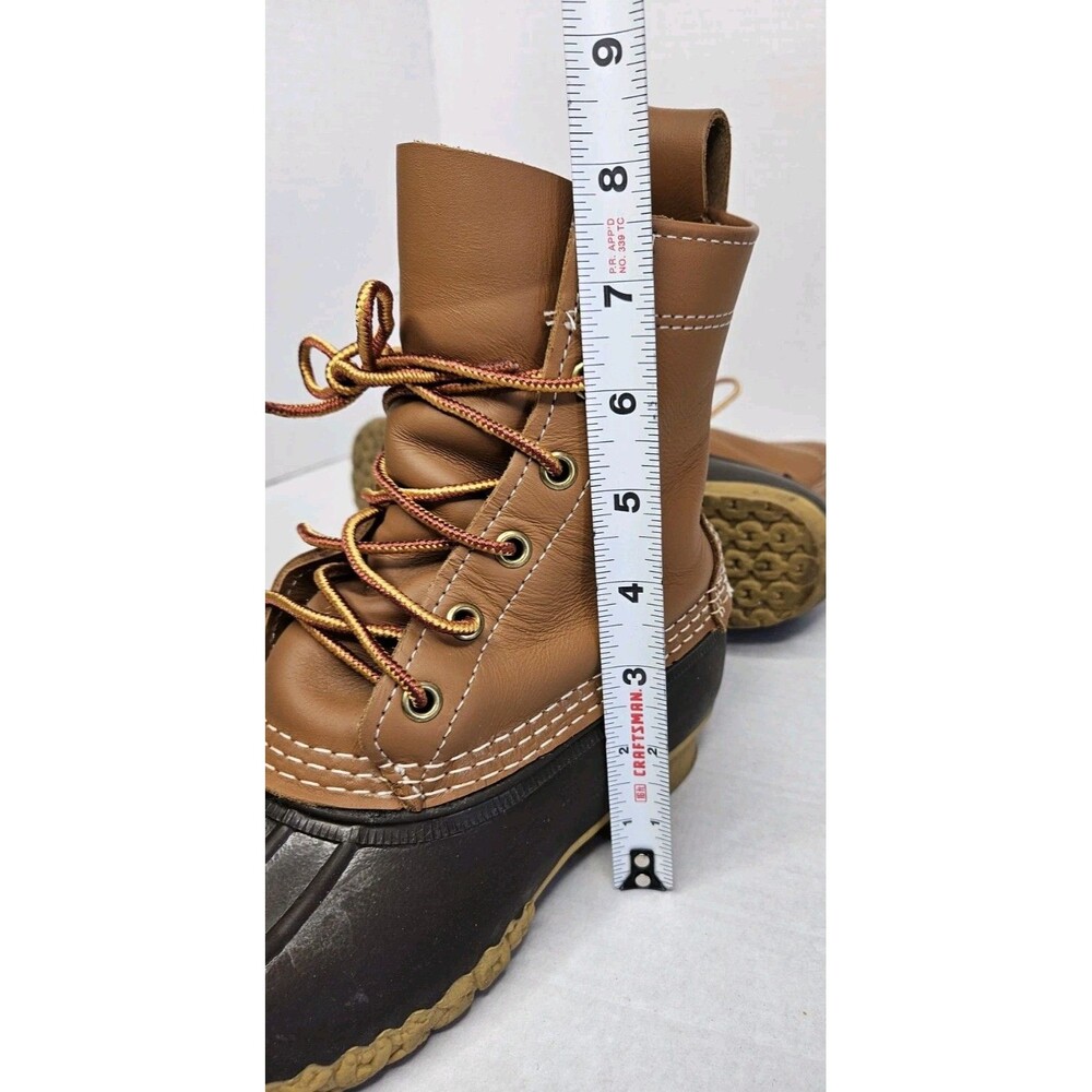 LL Bean Men's Duck Boots Made In USA Brown Size 6 Medium, 6 Eyelet - Picture 8 of 10